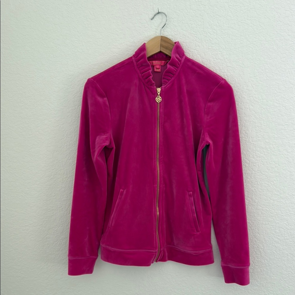 Lilliy Pulitzer Jayla Velour Ruffle Jacket Size S - Picture 3 of 10